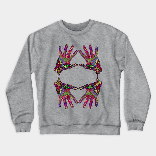 Infected Hands Crewneck Sweatshirt by NightserFineArts